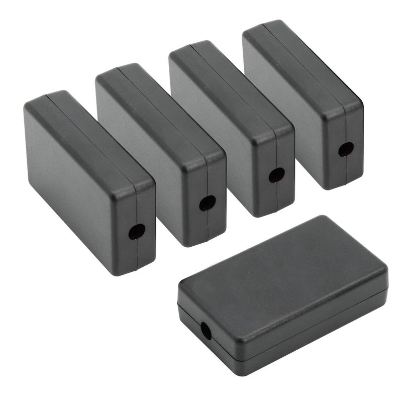 LeMotech 5Pcs ABS Plastic Electrical Project Case Power Junction Box, Project Box Black 2.4 x 1.4 x 0.7 inch (60 x 36 x 17 mm) - Image 1